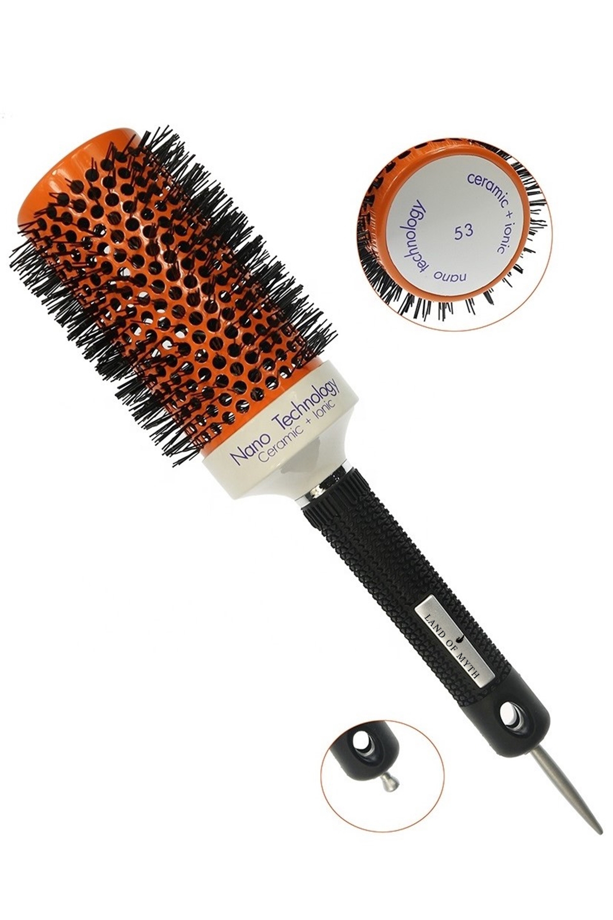 53 mm - Lom1304 Nano Teknoloji Seramik + İyonik Termal Fön Saç Fırçası, Profesyonel Seri
