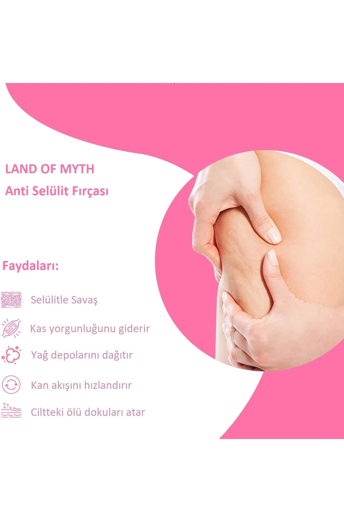  LOM1412 Silikon Vücut Selülit Masaj Fırçası (Siyah-Lila)