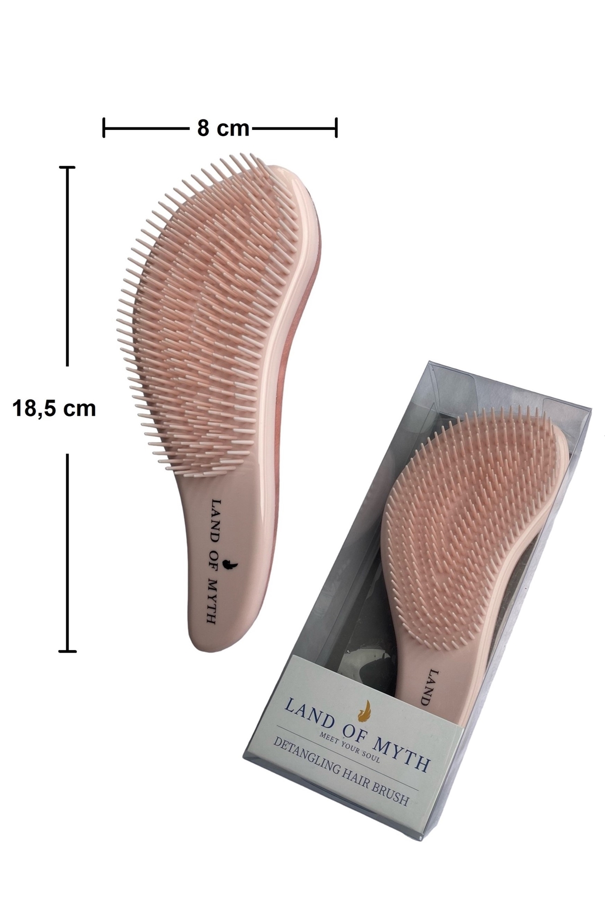 Lom11016 Dolaşık Saç Açma Tarağı Yetişkin & Çocuklar Için Düğüm Çözücü Saç Fırçası (ROSE GOLG PINK)