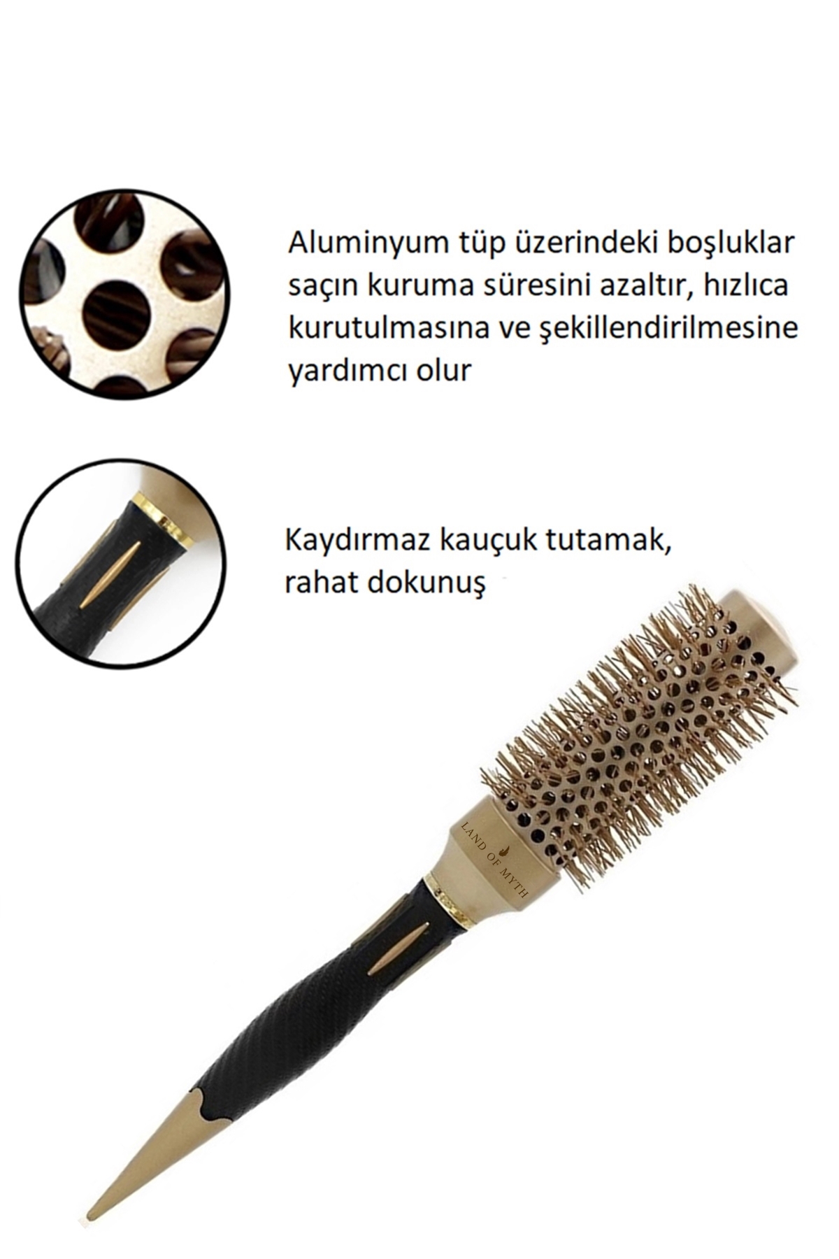 32 mm Nano Teknoloji Seramik + İyonik Termal Fön Saç Fırçası, Profesyonel Seri -LOM1162