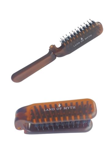 LOM1291 Çanta Tipi Katlanabilir Saç Açma Tarama Fırçası – Kehribar