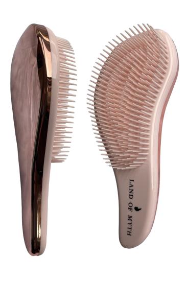 Lom11016 Dolaşık Saç Açma Tarağı Yetişkin & Çocuklar Için Düğüm Çözücü Saç Fırçası (ROSE GOLG PINK)