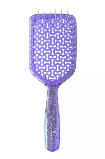 LOM1265 Duşta Saç Açma ve Masaj Fırçası Islak Saç Açma Tarağı Wet Detangler (Lila)