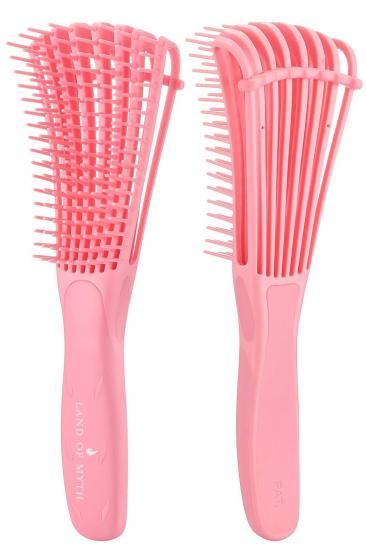 Yeni Nesil Dolaşık Saç Açma Tarama Fırçası, Ahtapot Dizayn, Esnek Dişler, Kıvırcık Saç Tarağı -PEMBE